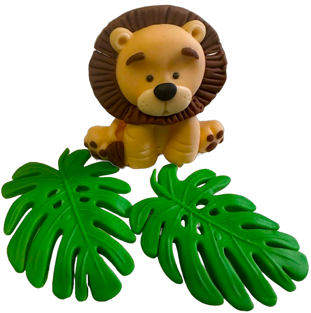 Set 3 decoratiuni comestibile din zahar, Leu Decoratiuni din Pasta de Zahar Nati Shop