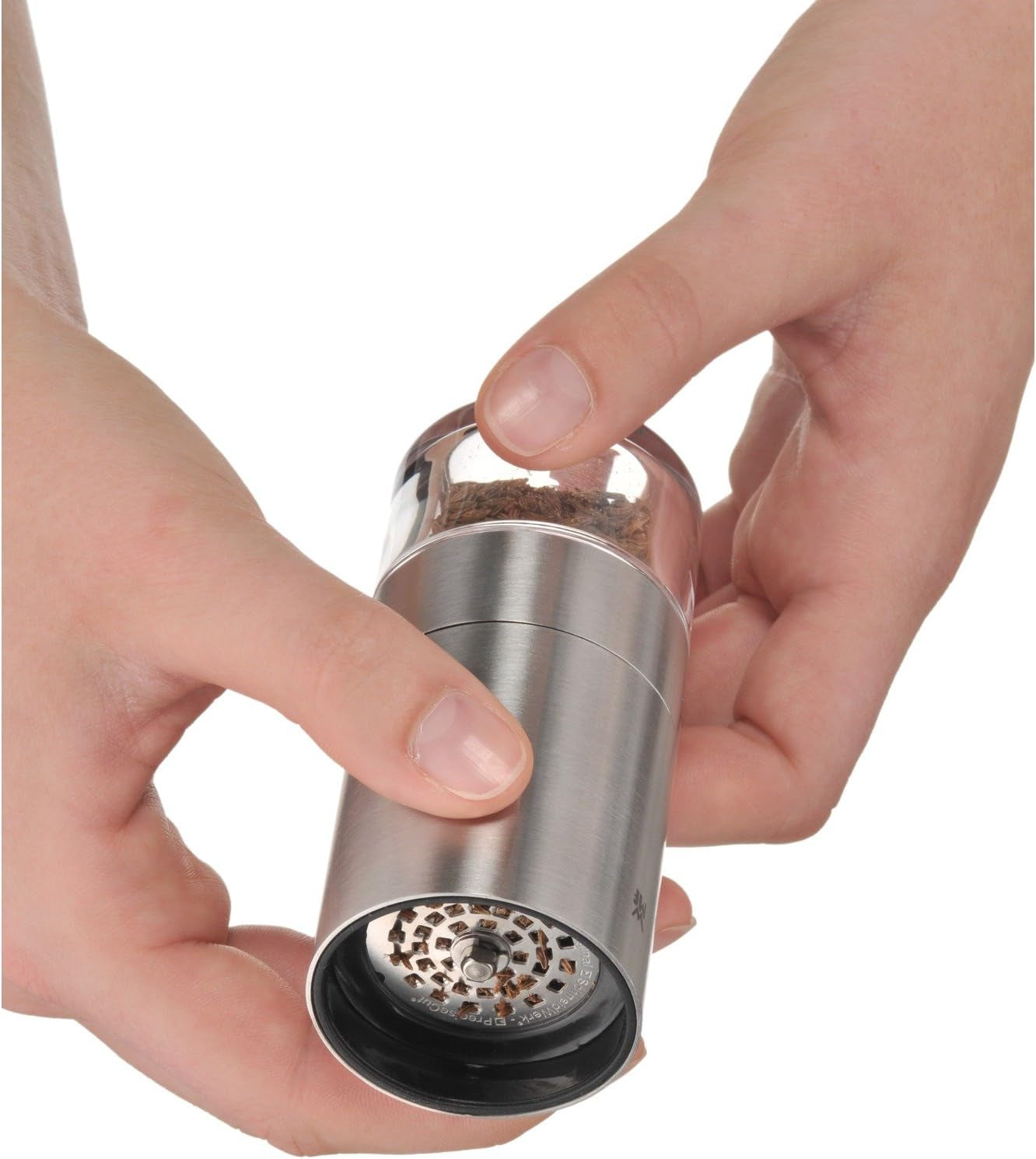 WMF Gourmet Gewürzmühle 10,5 cm, Edelstahl Cromargan Mühlen und Hobel Naty Shop