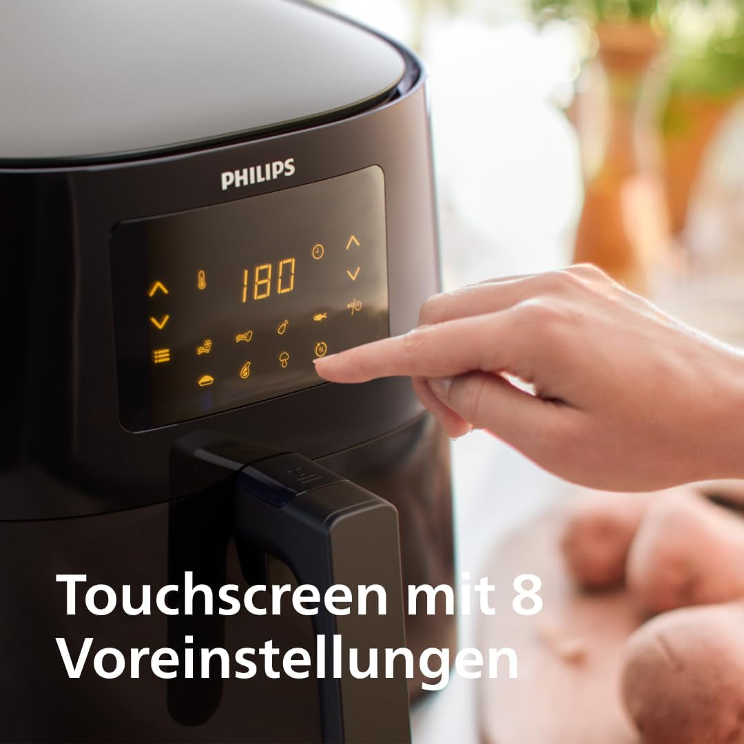 Philips 3000Er Airfryer XL – Rapid Air-Technologie, Frittieren mit bis zu 90 % weniger Fett, Fassungsvermögen 1,2 kg, 6,2 Liter, Touchscreen-Geräte Naty Shop