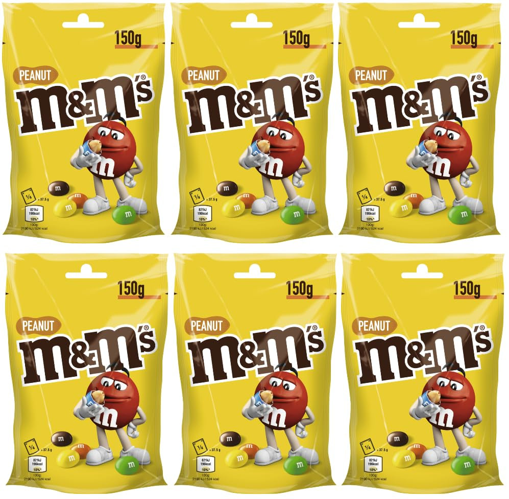 M&M'S, alune invelite in ciocolata, 150 grame Bomboane de Ciocolata Naty Shop 6 x 150 grame