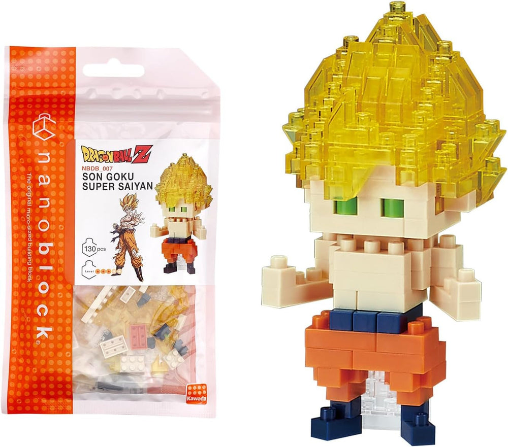 NANOBLOCKS Bandai - Nanoblock - Son Goku - Dragon Ball Z - Mini-Bausteinfigur - Konstruktionsspiel - Bausatz für Manga-Pixel-Figur - NBDB001