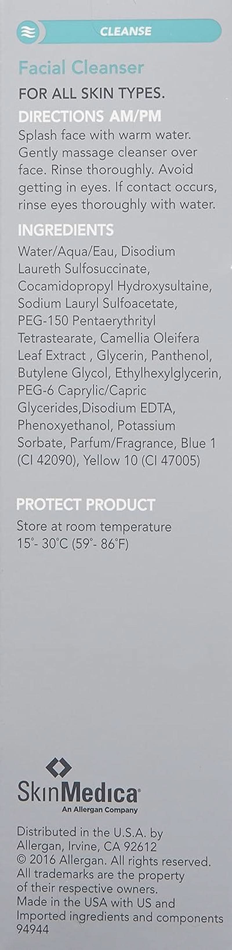 SkinMedica Facial Cleanser - spumă de curățare pentru pielea normală sau uscată și perfectă ca demachiant Naty Shop