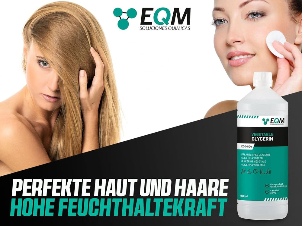 Pflanzliches Glycerin, 100 % natürlich, natürlicher Feuchtigkeitsspender für Haar und Haut, ideal für Seifen, Shampoos, Cremes, 1 Liter Dusche und Bad Naty Shop