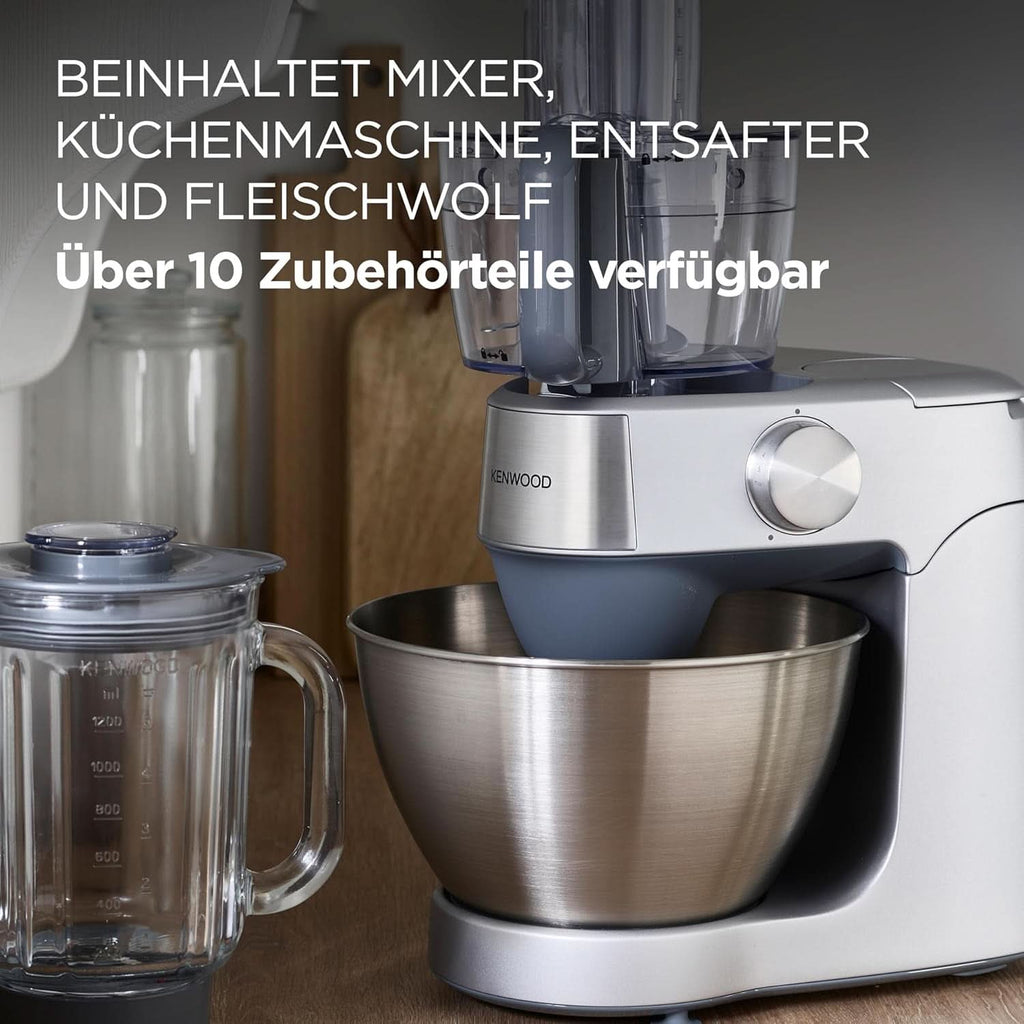 Kenwood Prospero+ KHC29A.R0SI Küchenmaschine, 4,3 L Edelstahlschüssel, Inkl. 10-Teiligem Zubehör-Set Mit Fleischwolf, Glas-Mixer, Zitruspresse, Entsafter Und Mehr, Inkl. Easyweigh Waage, 1000W, Silber Mama si Copilul Naty Shop