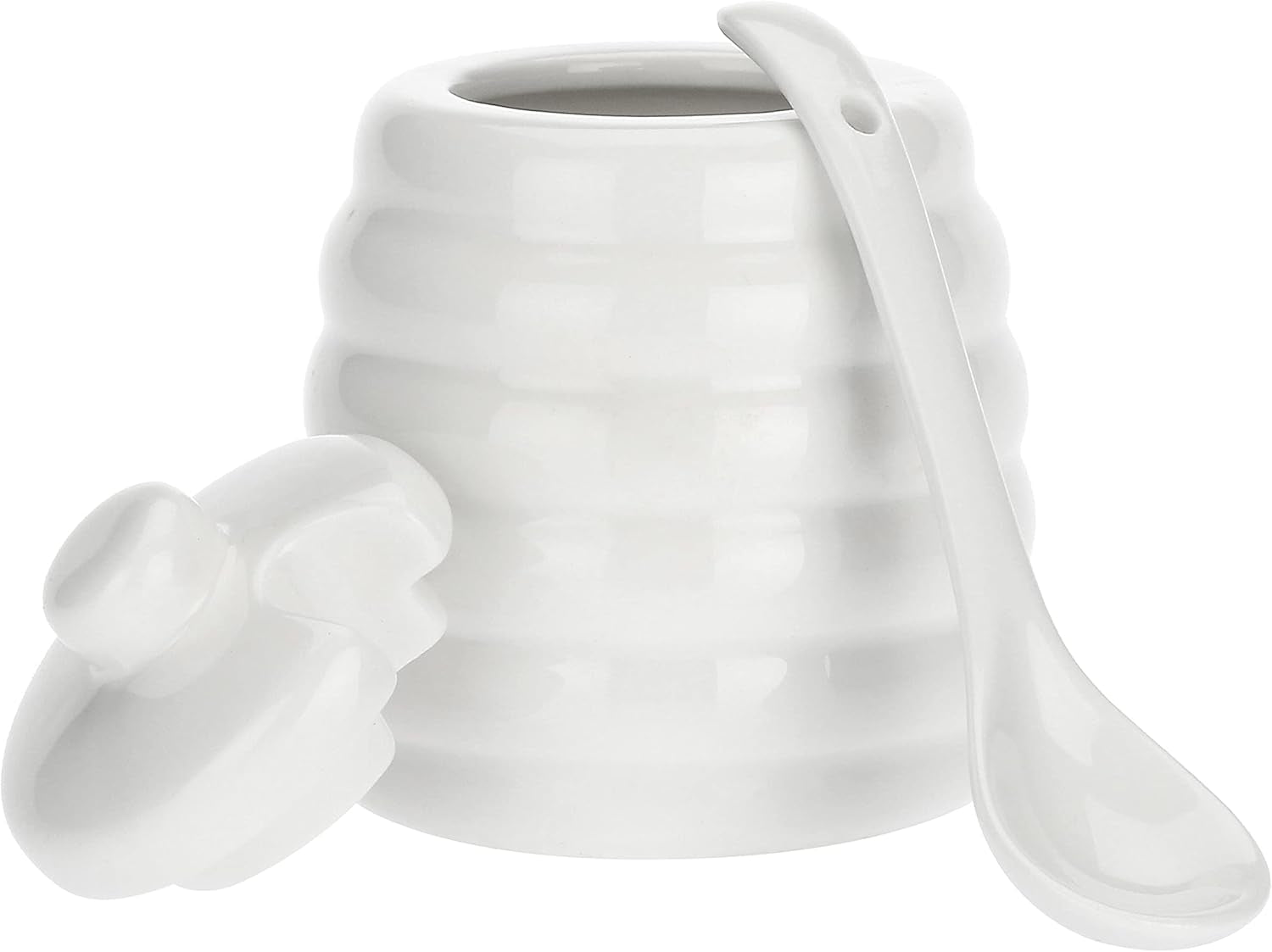 la Porcellana „Zaharniță Menage cu Lingură, Cutie Cadou, Albă”