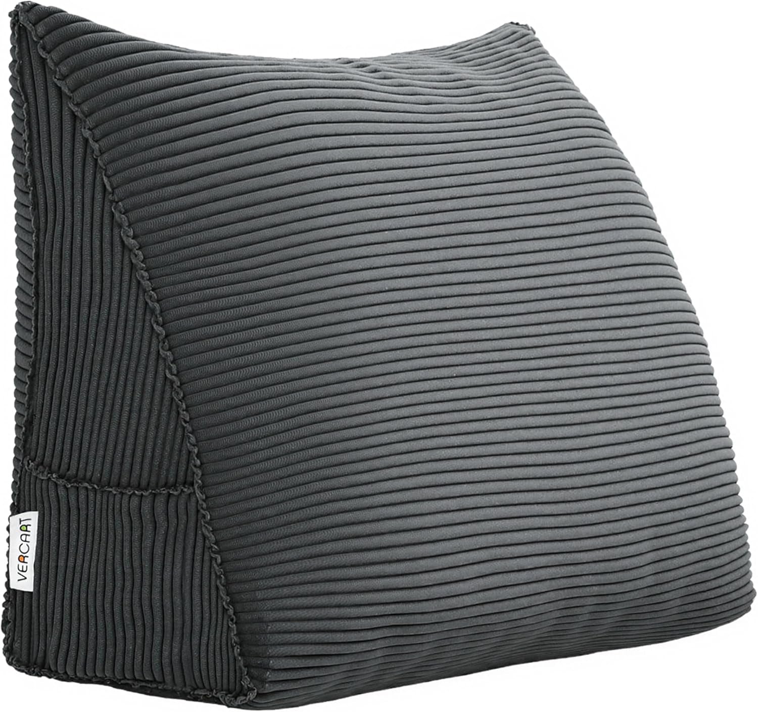 Pernă Johnear cu pană, pernă de citit pentru pat și canapea, pernă pentru spătar, pernă pentru tăblie, pernă lombară triunghiulară mare (gri, 45 cm)