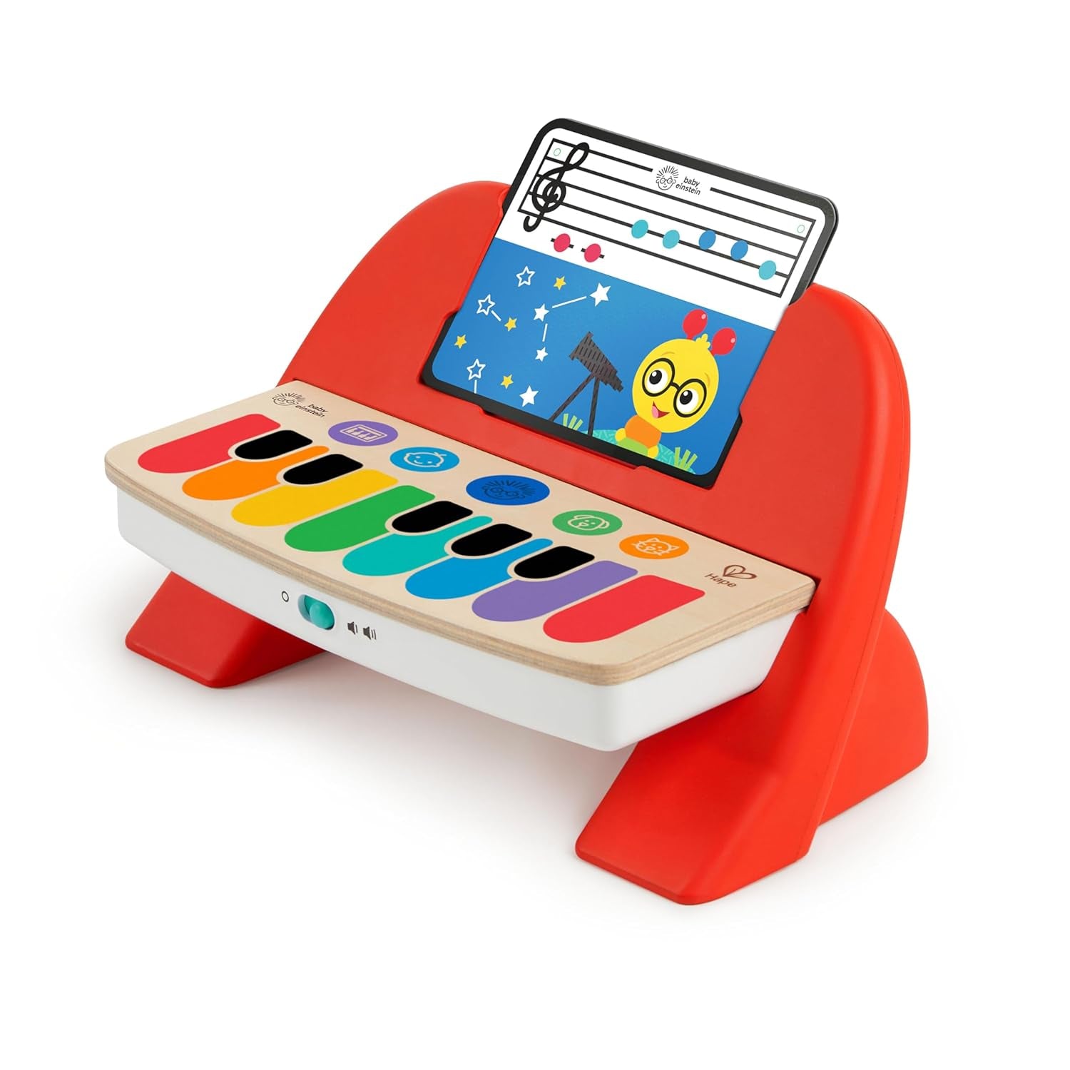 Baby Einstein 12577 Hape Cal's First Melodies Magic Touch Piano Pian muzical de jucărie din lemn cu 3 foi muzicale, 6 melodii, de la 6 luni, multicolor, 1 bucată (pachet de 1) Jucarii Bebe Naty Shop