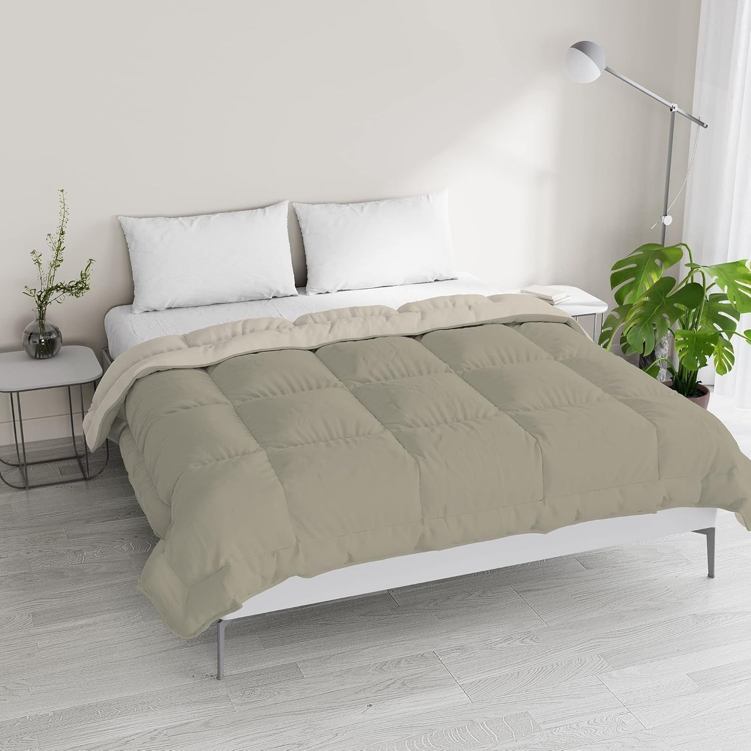 Lenjerie de pat italiană, plapumă de iarnă, taupe/crem, 250X200Cm Plapumi si pilote Naty Shop