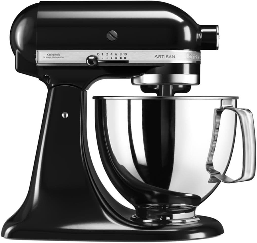 KitchenAid Artisan 5KSM125EER Schüsselmixer, 300 W, 4,8 l Naty Shop Schwarz