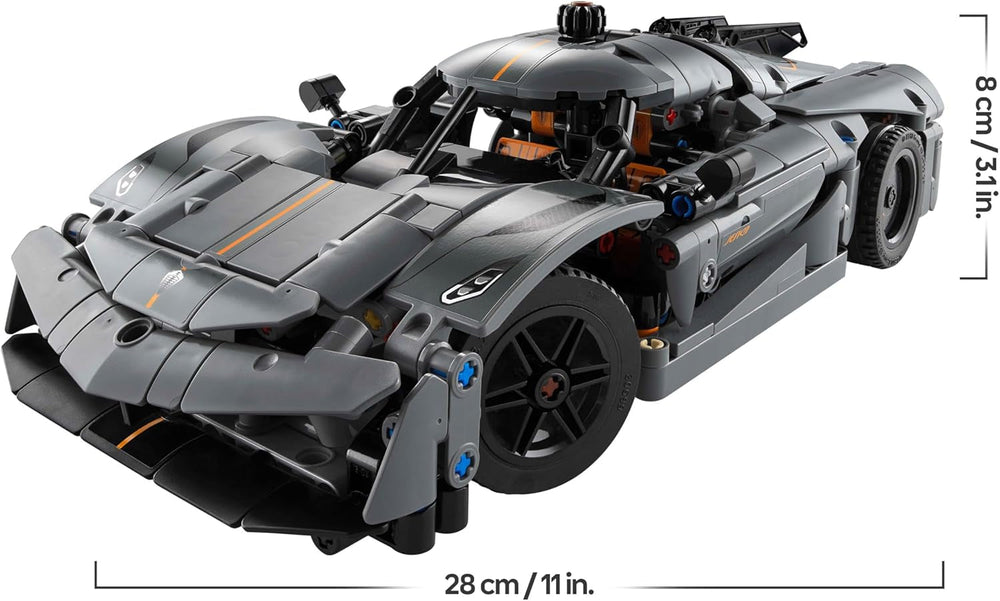 LEGO Technic Koenigsegg Jesko Absolut Supersportwagen in Grau, Bauspielzeug für Jungen und Mädchen, Spielzeugauto für Kinder, Geschenk für Autofans, Dekoration für das Kinderzimmer 42173