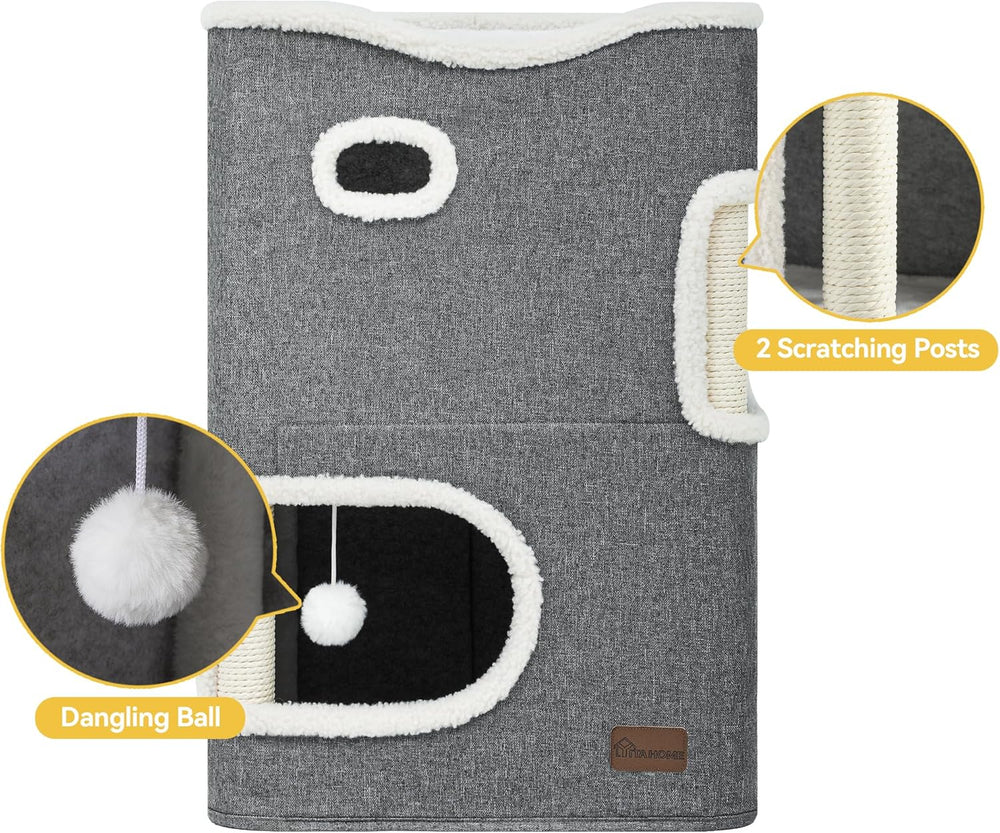 Katzenhaus Indoor Faltbare, Katzenhöhle Große Katzen, Katzenhöhle mit Kratzfläche für Regal, Katzen Haus,cat House cave, katzenbett höhle katzenverstec katzenhöle Katzentonne