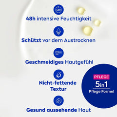 NIVEA Rich Body Milk, cremă de corp hrănitoare intensivă cu ulei de migdale, 400 ml Duș și baie Naty Shop