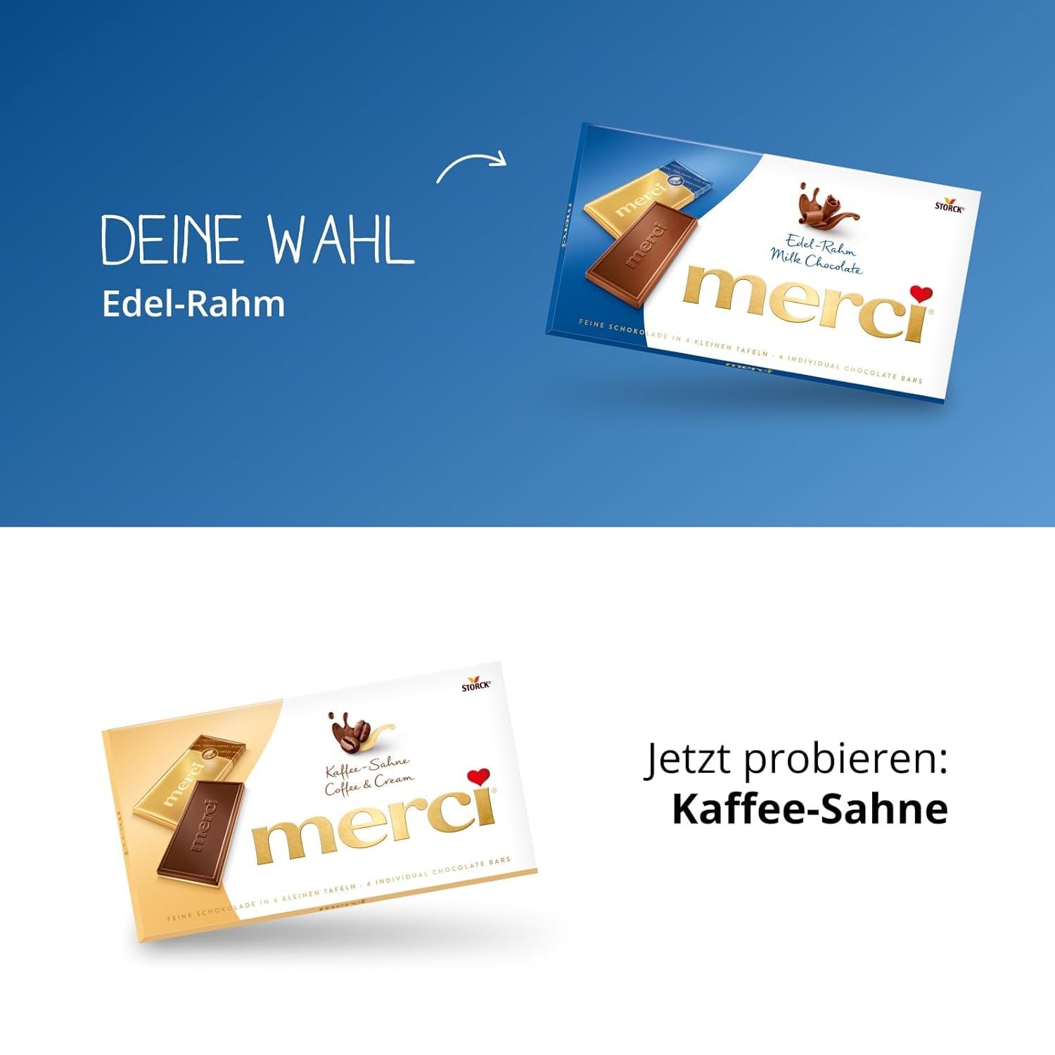 Merci Feincreme-Schokoriegel, 100 Gramm Naty Shop Chocolates