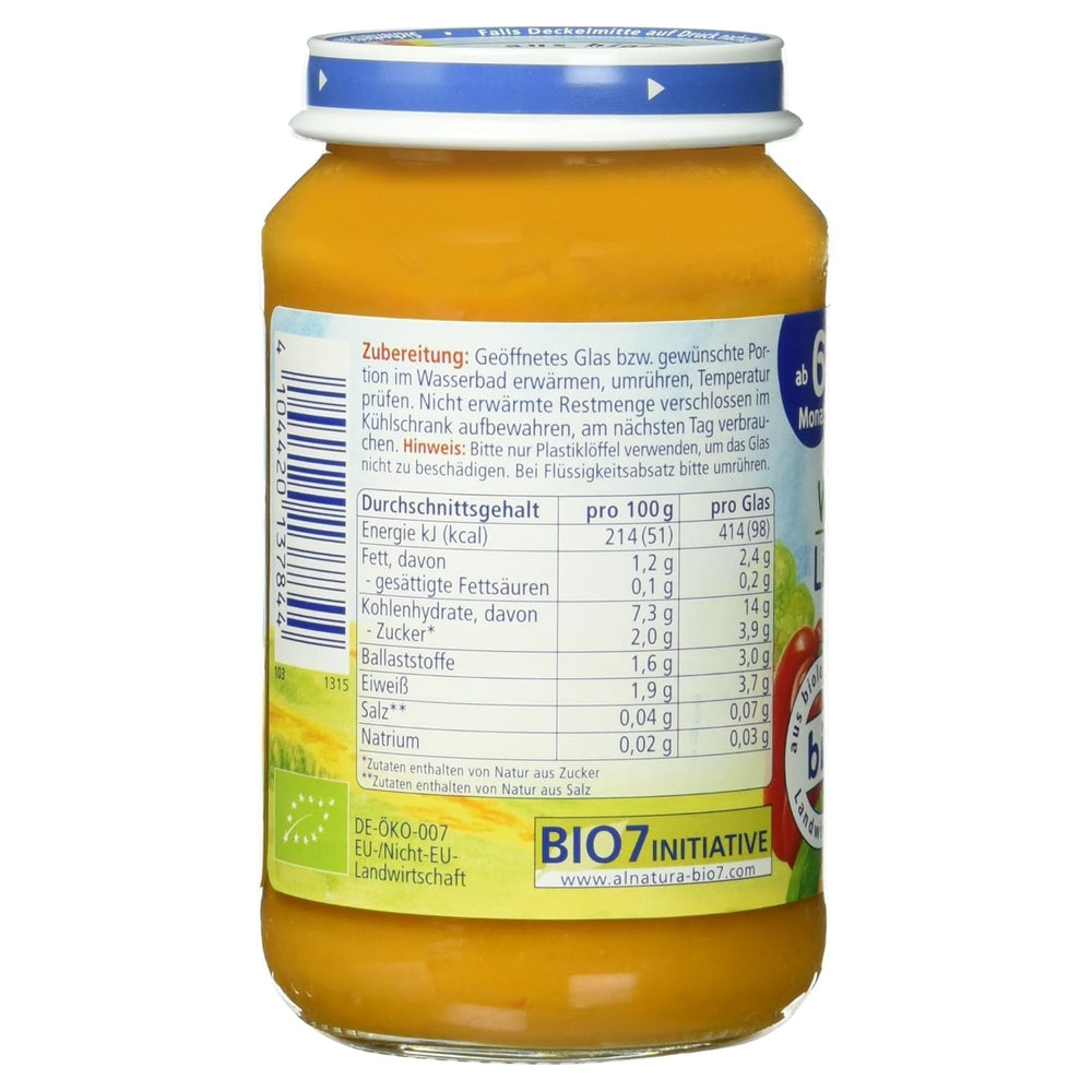 Tocană de linte bio cu couscous (de la 6 luni), 190 g