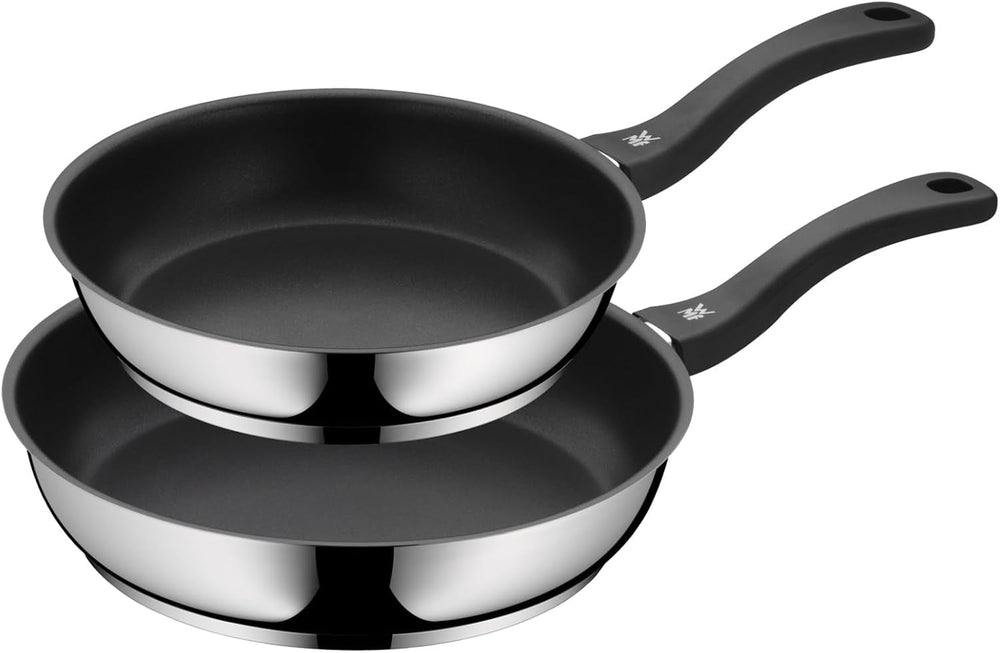 WMF Devil Pfannenset 2-Teilig, Bratpfanne 28 Cm + 24 Cm, Pfanne Induktion, Cromargan Edelstahl Beschichtet, Kunststoffgriff Naty Shop