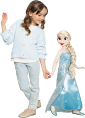 Disney Die Eiskönigin Playdate ELSA Riesenpuppe, 80 cm, von Jakks Pacific, voll bewegliche Puppe mit 11 Bewegungspunkten, inklusive Haarbürste und Zubehör