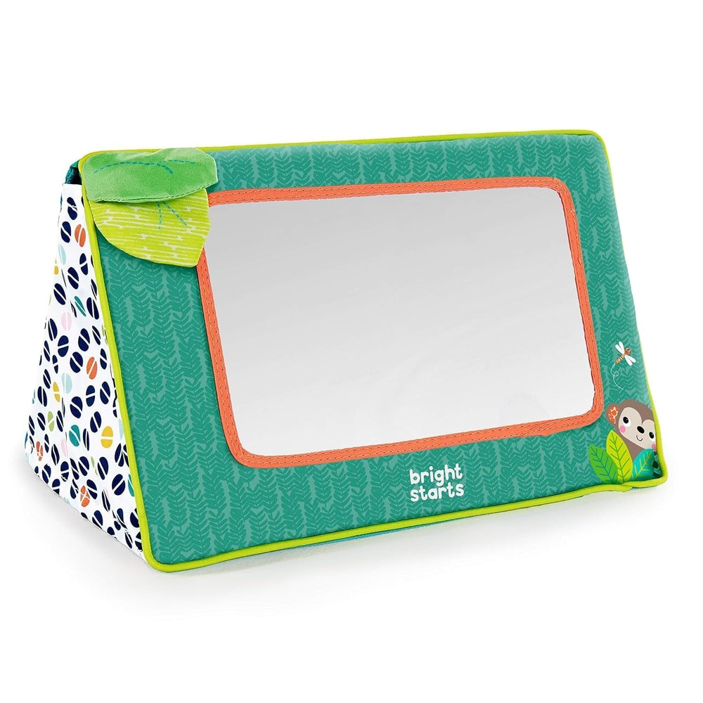 Bright Starts, jucărie pentru cărucior, leneș - cu zornăitor, oglindă și bucle taggie Jucarii Bebe Naty Shop Oglindă