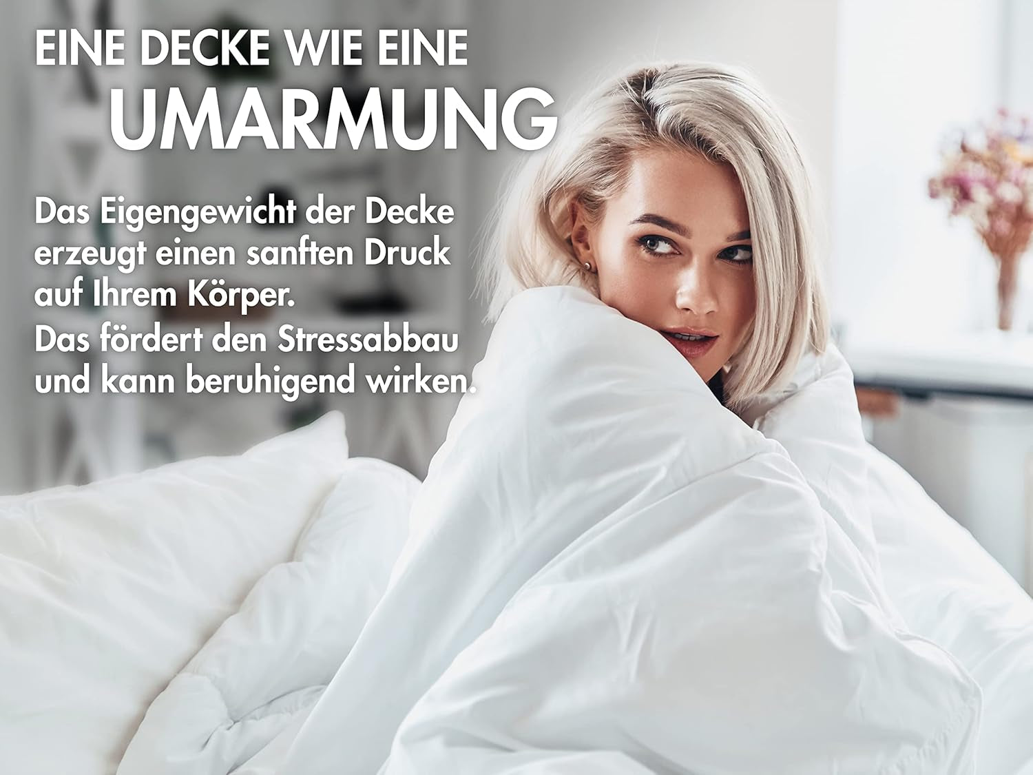 Traumnacht-Entspannungsdecke 135 x 200 cm, 4 kg schwere Decke zur Beruhigung und Stressabbau, empfohlen für Erwachsene, Öko-Tex-zertifiziert, hergestellt nach deutschen Qualitätsstandards. Steppdecken und Steppdecken Naty Shop