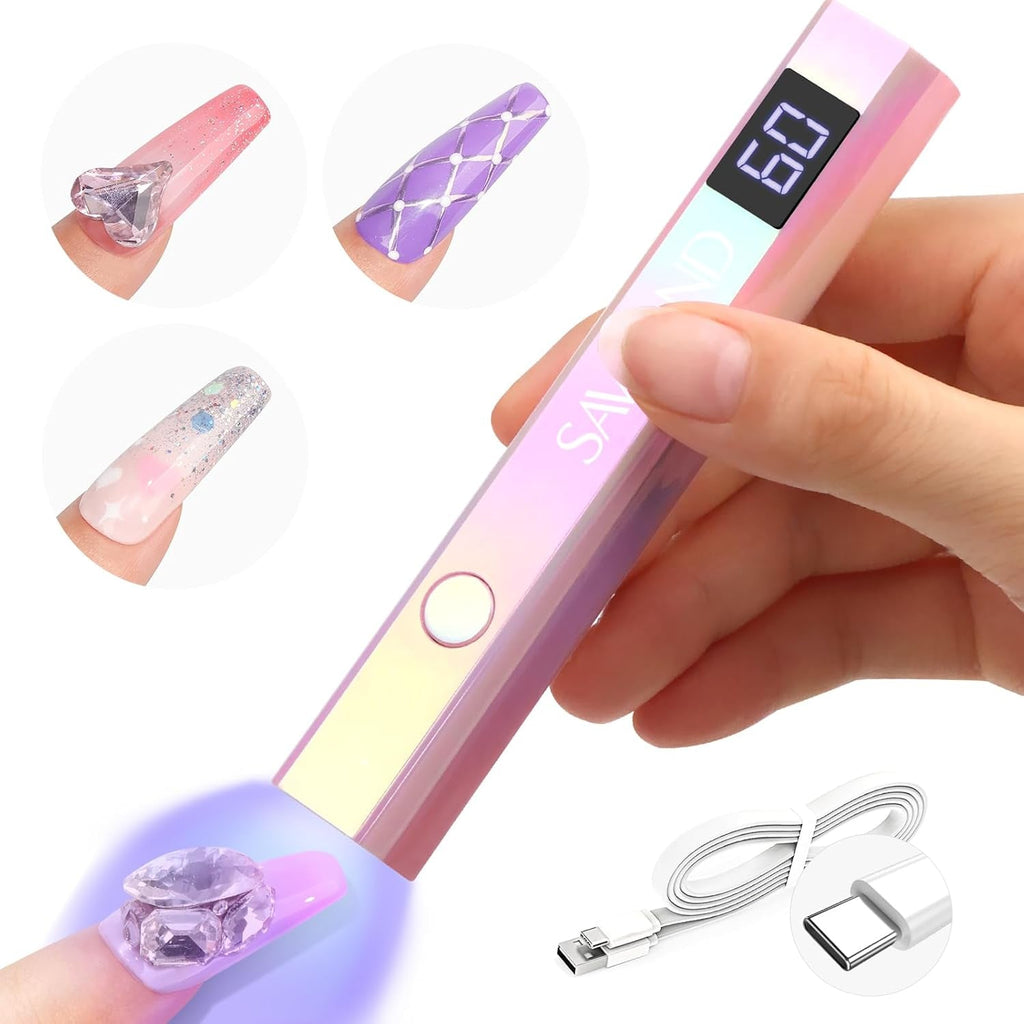 Saviland U V Lampe Für Gelnägel: Mini U V Lampe Für NägelSchützen Sie Die Haut Wiederaufladbar Klein LED Nagellack Trocknergerät Für Nagellack Aufbaugel Nail Tips Nagelkleber Geschenke Für Frauen