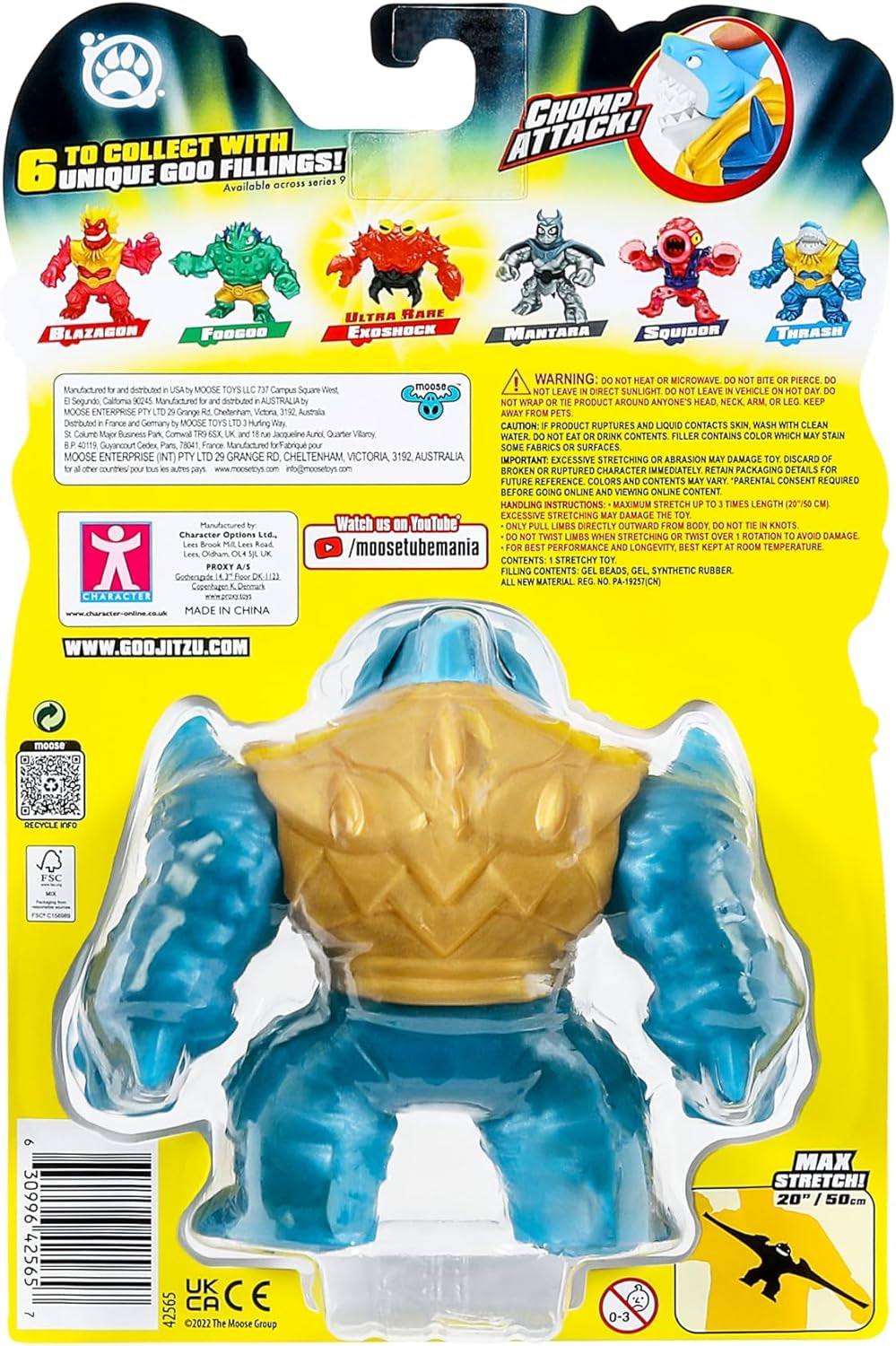 Heroes of Goo Jit To Deep GOO Sea Hero Pack mit Thrash. Superelastische und erweiterbare Actionfigur mit spezieller Schleimfüllung und beweglichem Kiefer. Actionfiguren Naty Shop