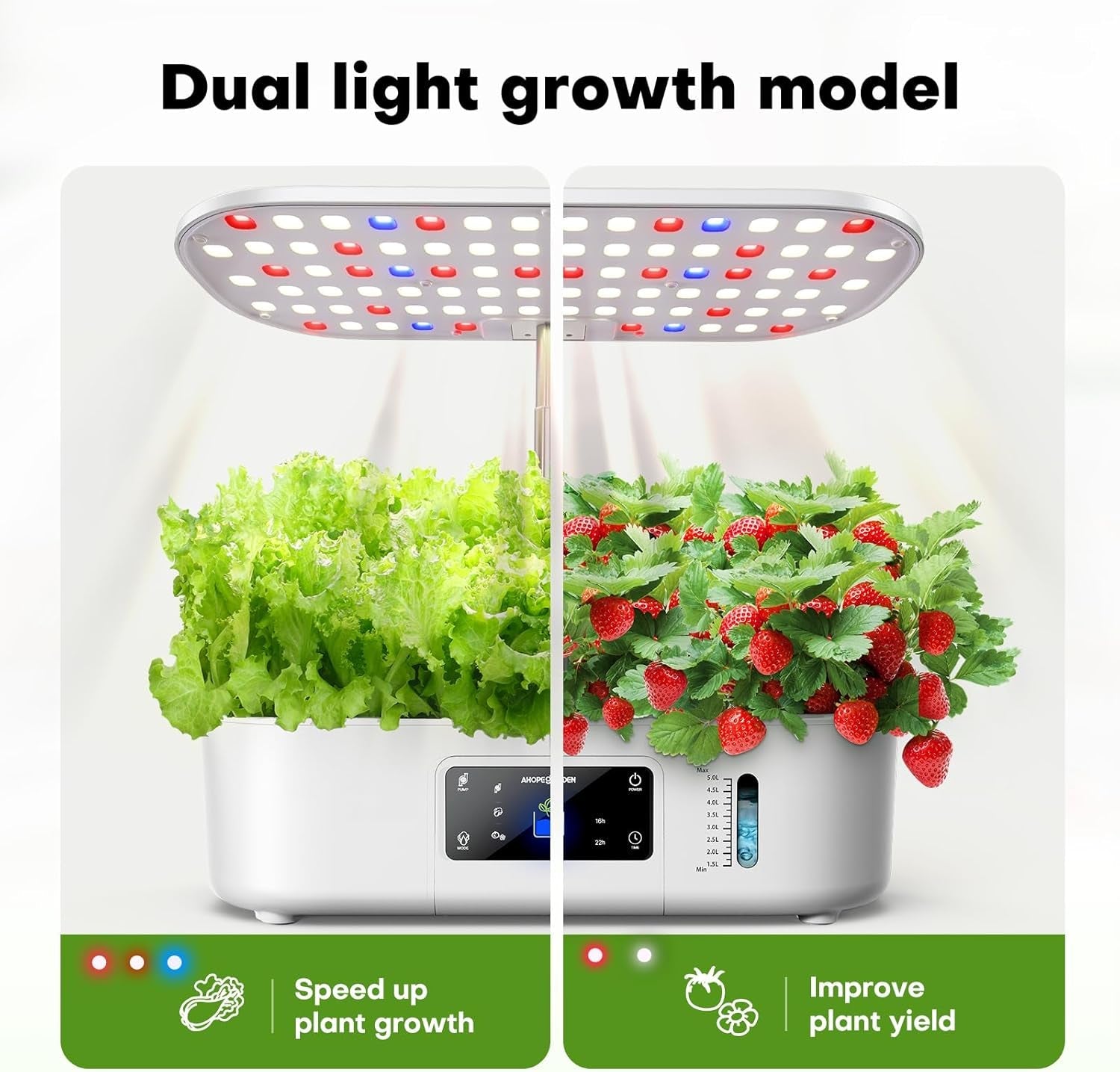 Kit sistem de creștere hidroponică pentru grădină de plante aromatice interioare cu lumină de creștere
