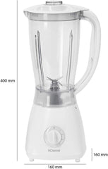 Bomann 378 CB Universalmixer Zum Pürieren, Schlagen, Zerkleinern, Shaken Und Mixen, Ice Crush-Funktion, Kraftvoller 500 Watt-Motor, Abnehmbarer Mixbehälter Mit 1,5 Liter, Edelstahlmesser, Weiß, UM 378 CB Kitchen Naty Shop