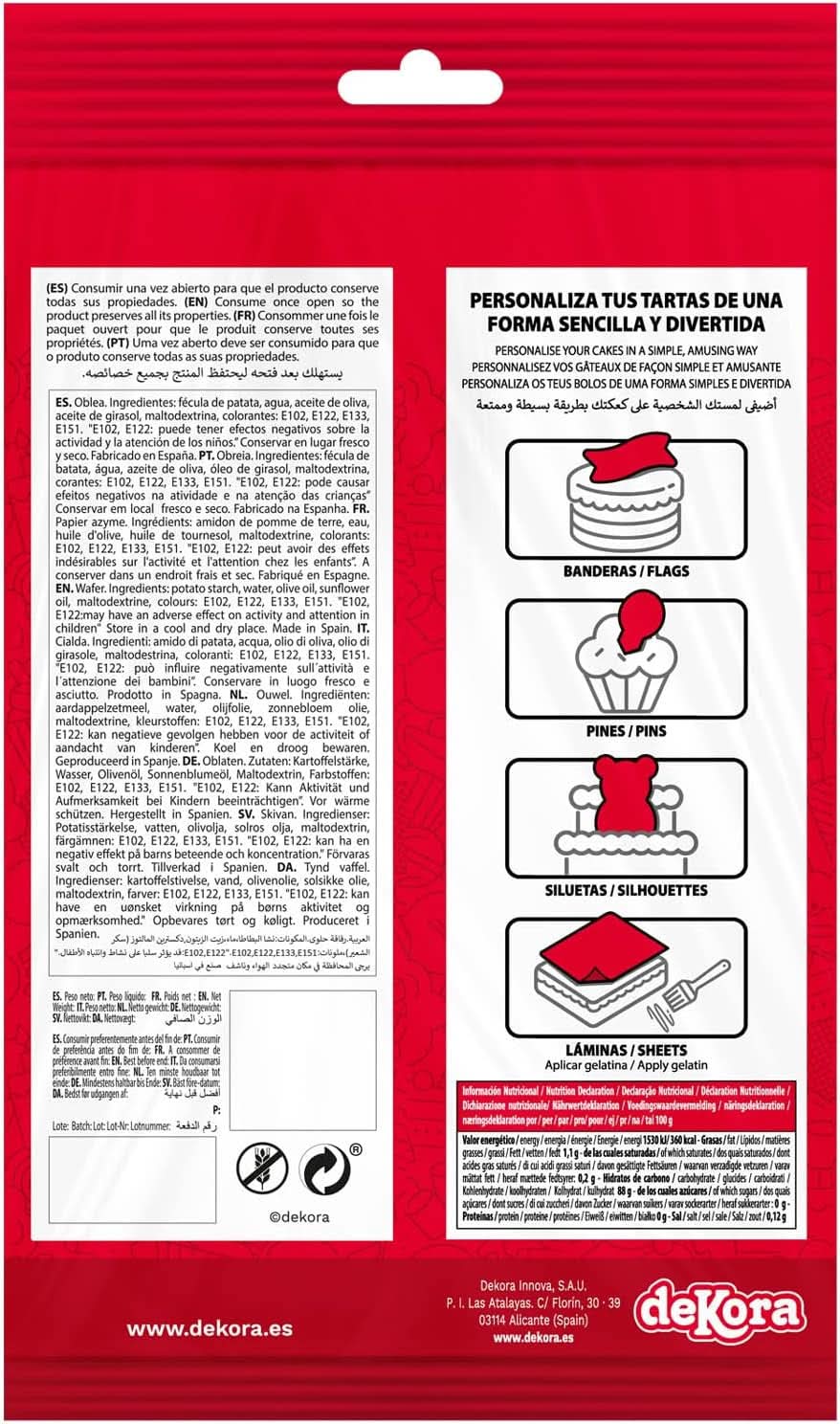 Dekora, Dekorapin Paw Patrol Essbare Kuchendekorationen, 20 Esspapierwaffeln – 6,5 x 4 cm Naty Shop