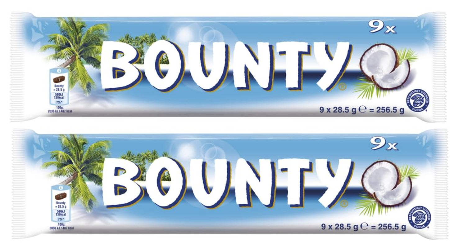 Batoane de ciocolată Bounty | Nucă de cocos și ciocolată | Diverse dimensiuni de ambalaj