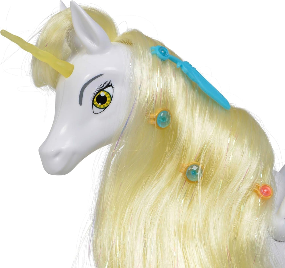 Simba 109480093 - Mia and Me Einhorn Onchao, mit beweglichen Flügeln, Haarspangen, Stylingbürste, Spielpferd, Pony, Centopia, ab 3 Jahren, rosa Naty Shop Dolls
