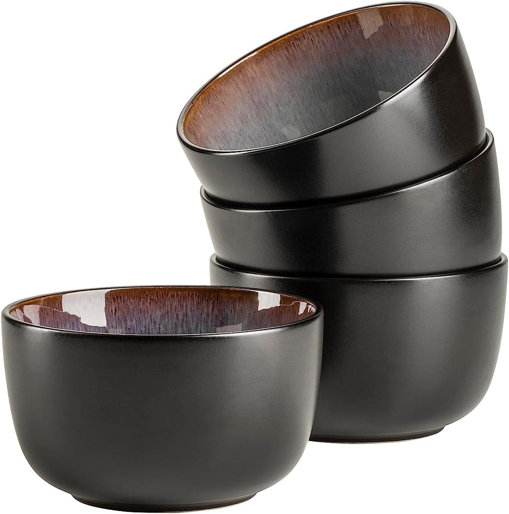 MÄSER 934100 Serie Teona, Keramik Geschirr Set Für 4 Personen Mit Grün-Brauner Reaktivglasur, 20-Teiliges Kombiservice in Modern Dezenten Coupe-Formen, Steinzeug Seturi vesela masa Naty Shop Müslischalen