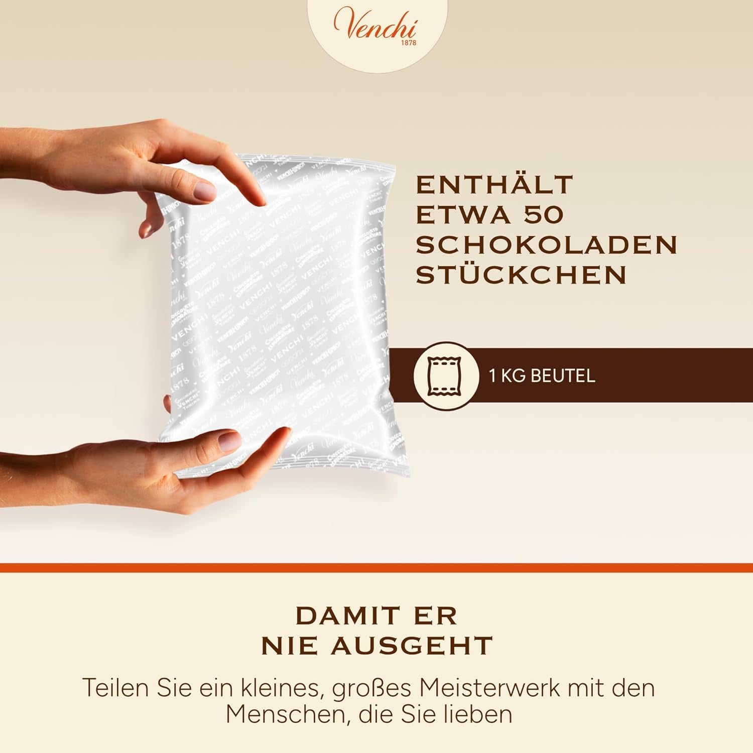 Venchi – Chocoviar Gianduia, praline la pungă de 1 kg, ciocolată Gianduia produsă exclusiv cu „alune de pădure Piemont”, fără gluten, fără coloranți artificiali și fără conservanți