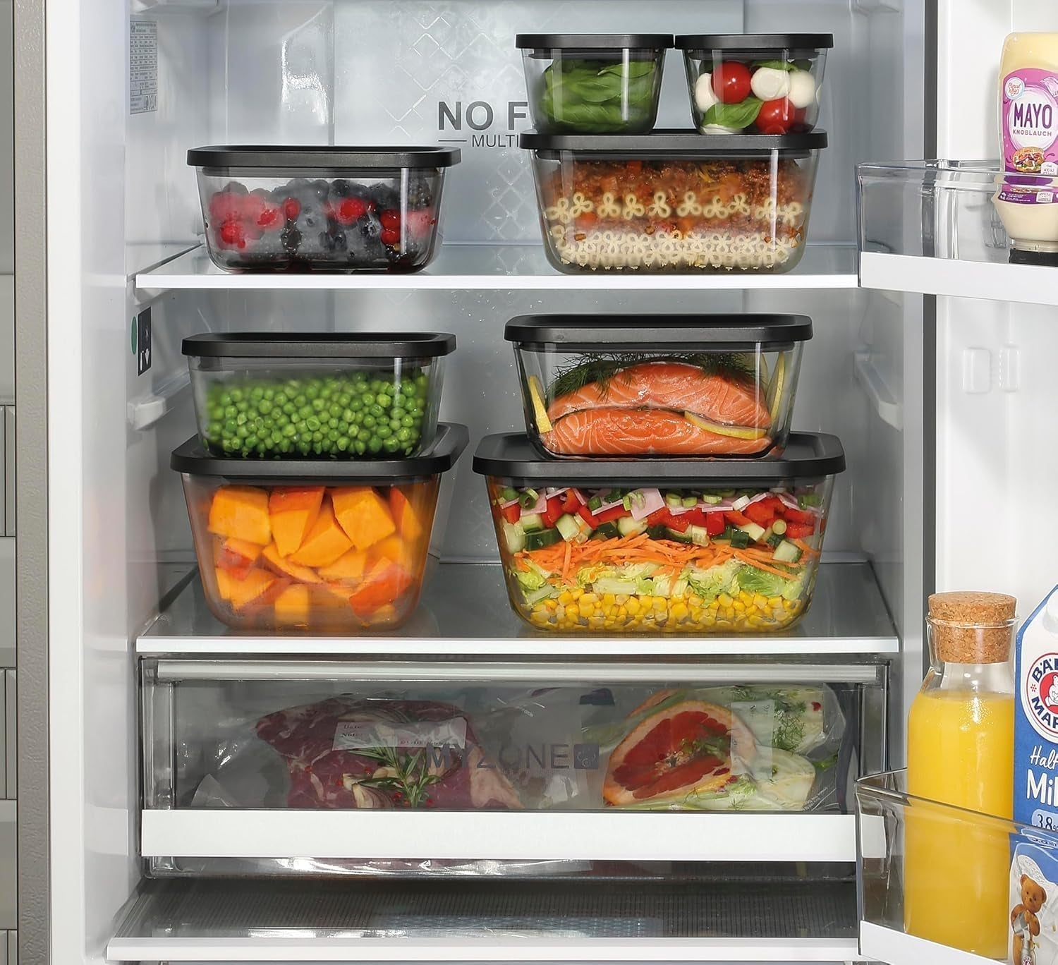 Set de vid Küchenprofi EASYFRESH | Set din 7 piese | 1x pompă electrică de vid, 1x borcan de vid S, M și L, 3x pungi de vid 22x21 cm | sticlă borosilicată, plastic de înaltă calitate | preparare și depozitare Cutii depozitare alimente Naty Shop