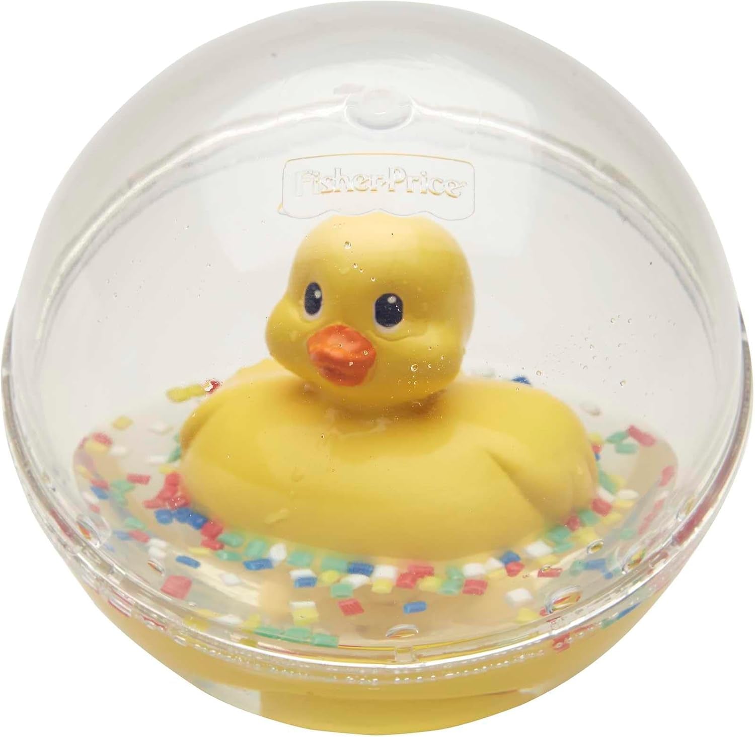 Fisher-Price WaterMates minge rățușcă, rață amuzantă în minge cu confetti, jucărie pentru copii, minge de joacă, jucărie de baie, de la 3 luni, 75676 Jucarii Bebe Naty Shop