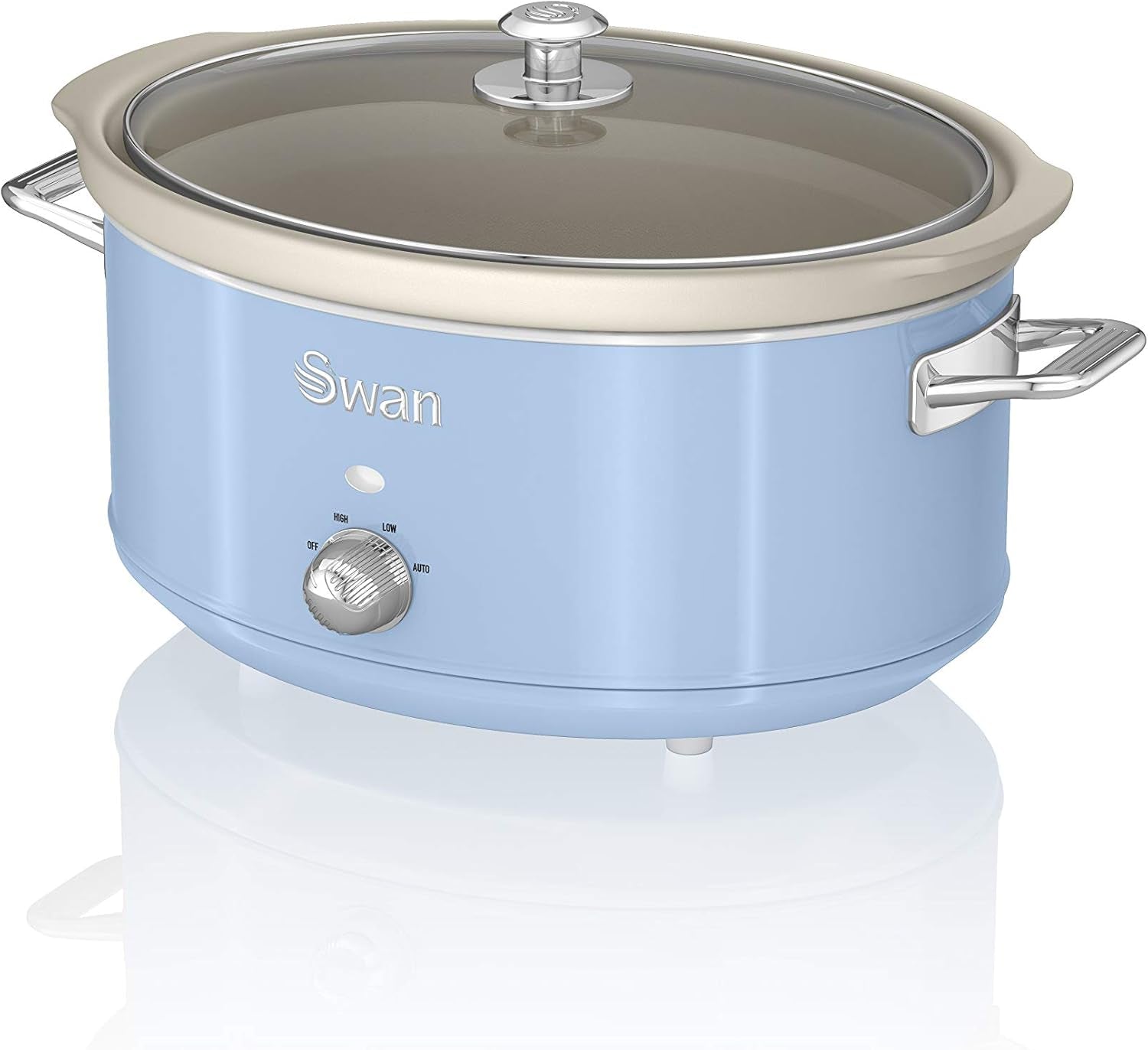 Swan Retro SF17031YELNEW Slow Cooker 6,5 Liter, 320 W Slow Cooker Naty Shop Blau