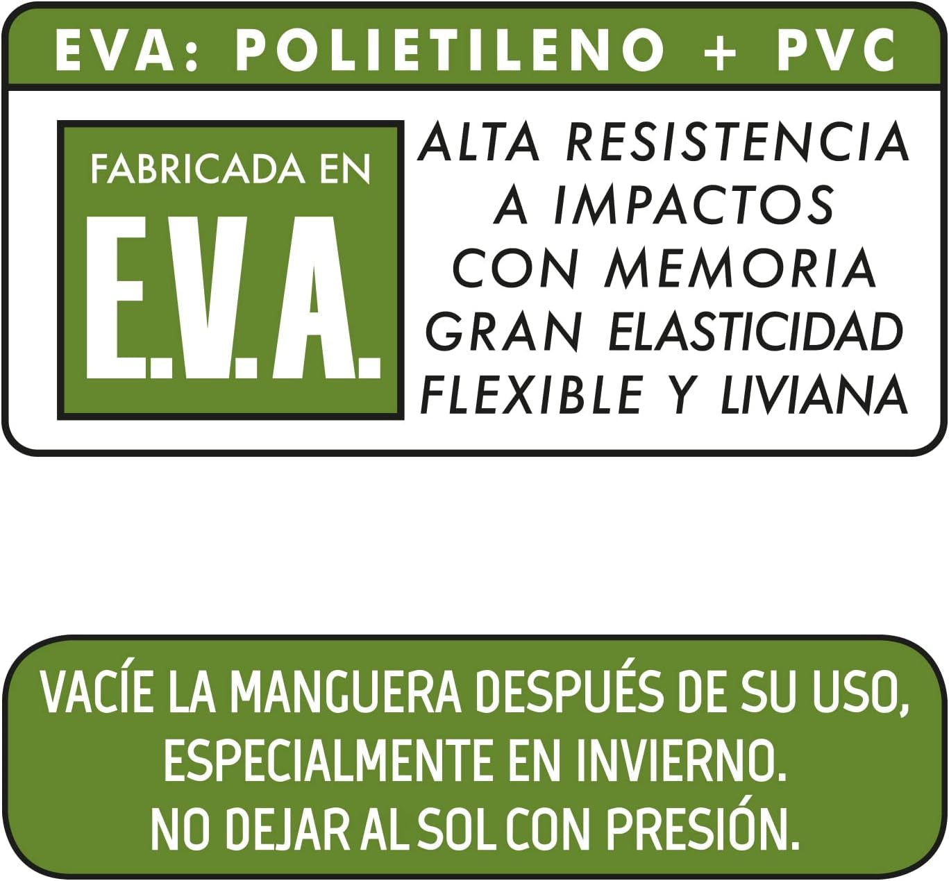 Furtun de grădină C2107N2 cu 7 forme, 15 m, verde