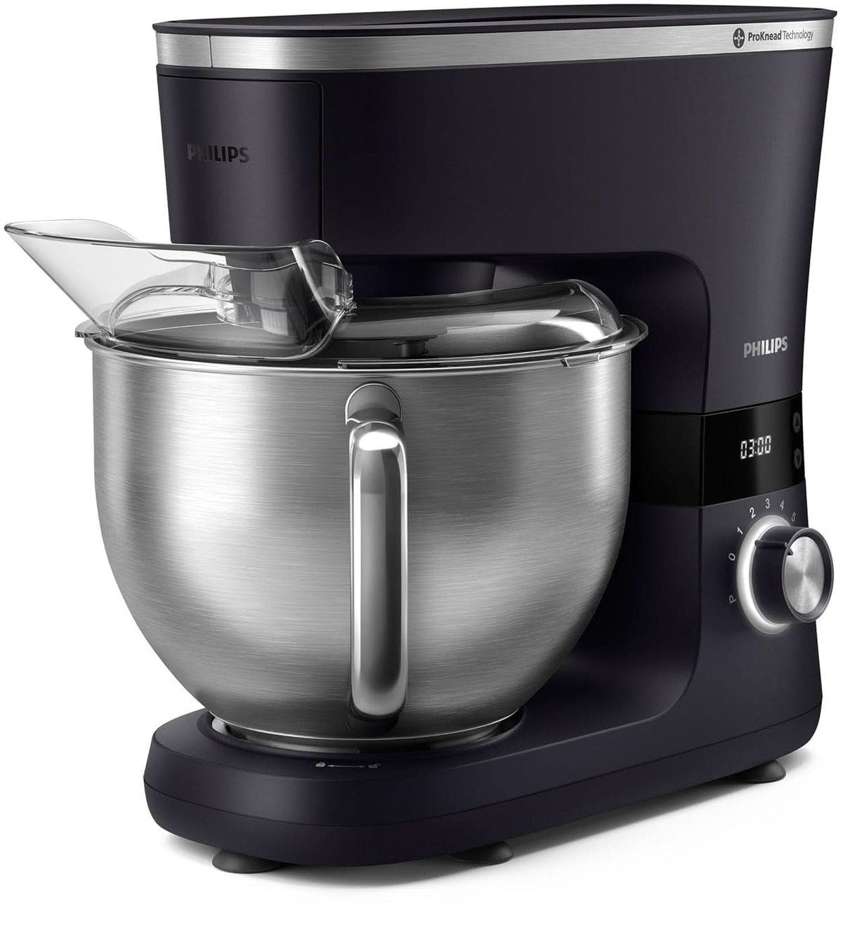 Philips 7000 Series Küchenmaschine – 5,5 Liter, 1000 Watt, 8 Geschwindigkeiten, Proknead Technologie, Rezepte, LED Smart Timer, Knethaken, Schneebesen Und Rührbesen (HR7962/01) Mutter und Kind Naty Shop