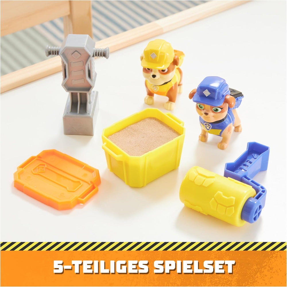 Rubble & Crew - Set de figurine de acțiune cu figurină Rubble & Mix, 2 jucării de construcție și 85G nisip cinetic de construcție, jucărie potrivită pentru copii de la 3 ani în sus Action figures Naty Shop