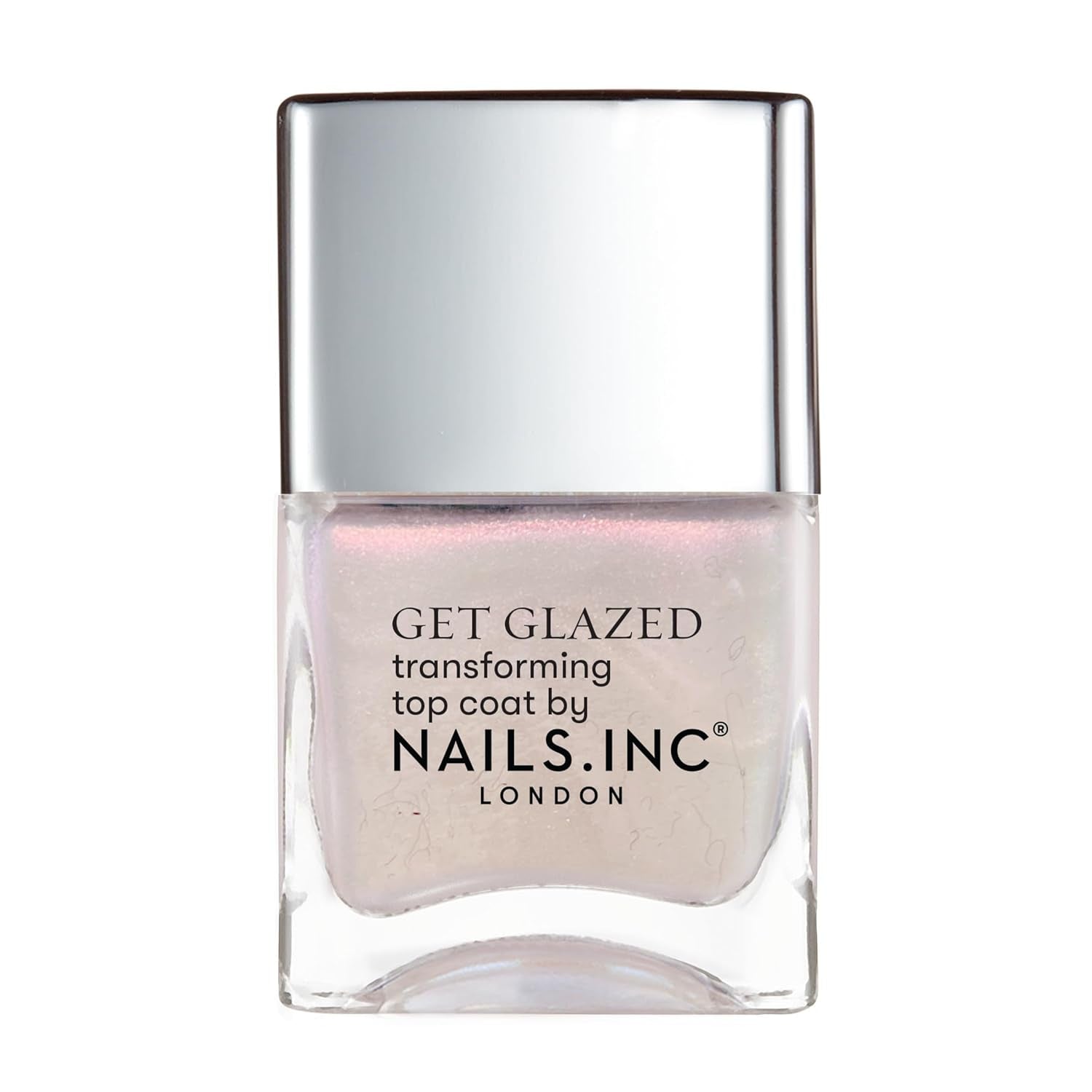 Nails Inc Better On Top, Get Glazed, Lucios, Strălucitor, Strat de unghii, Nu se desparte, De lungă durată, Uscare rapidă, Uscare la aer, Manichiură și pedichiură profesională, Unghii de la mâini și de la picioare, ojă vegană, 14 ml