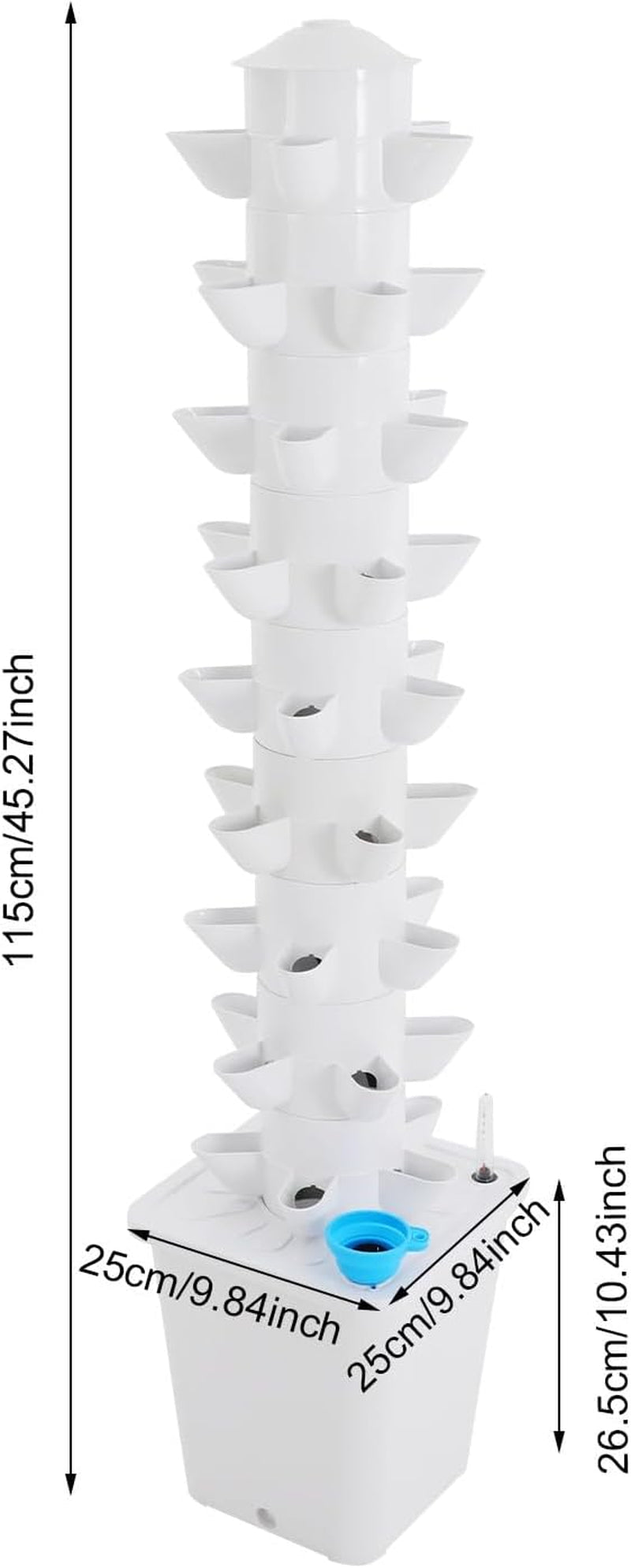 Sistem hidroponic Turn hidroponic Grădină de plante aromatice interioare Sistem de creștere hidroponică cu 45 de locații de plantare Pompă de apă Rezervor de apă 20L Vertical pentru flori și legume