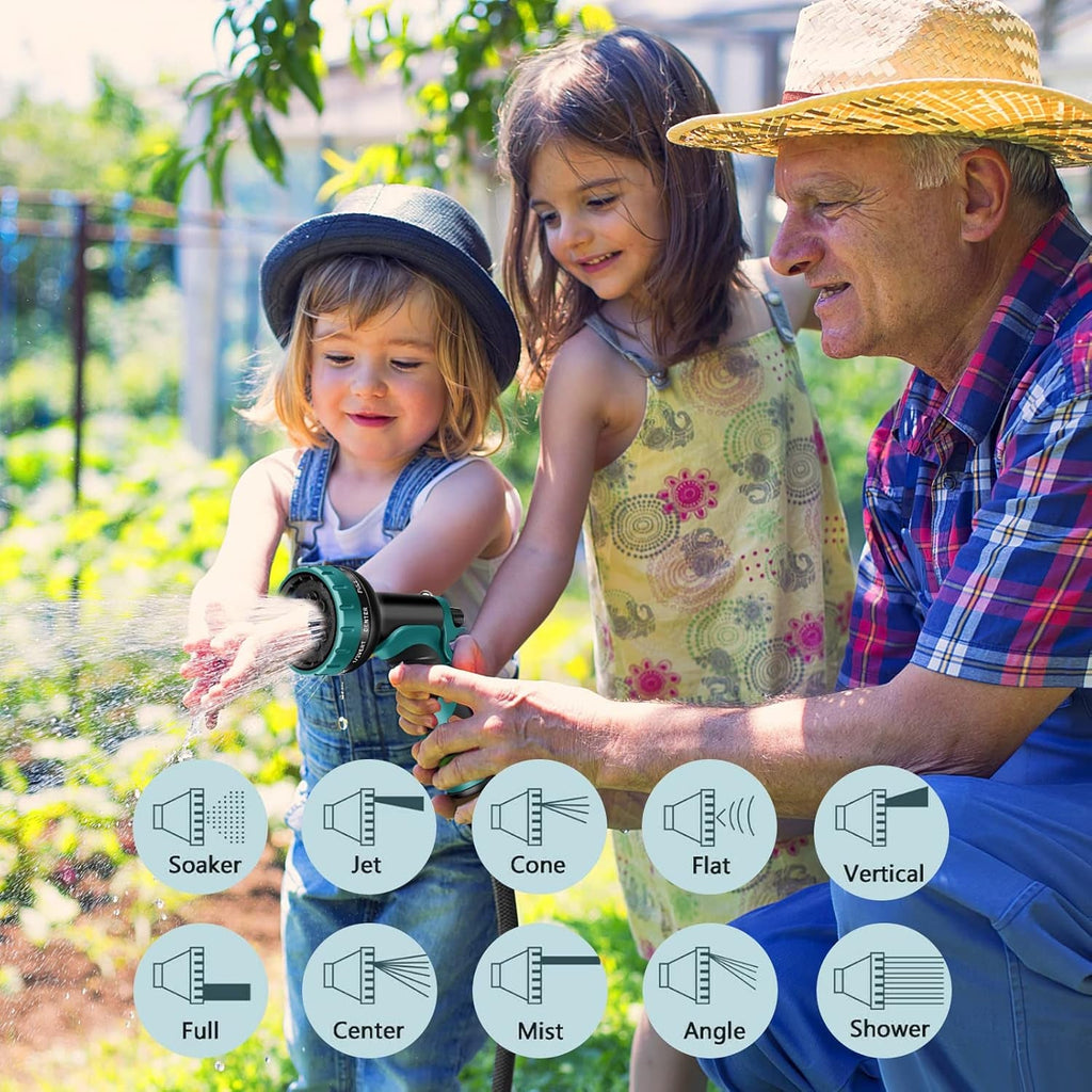 Furtun de grădină, 30 m, furtun de grădină cu 10 moduri, pistol de pulverizare și fitinguri din alamă masivă, furtun flexibil, furtun de grădină extensibil, negru, 30 m