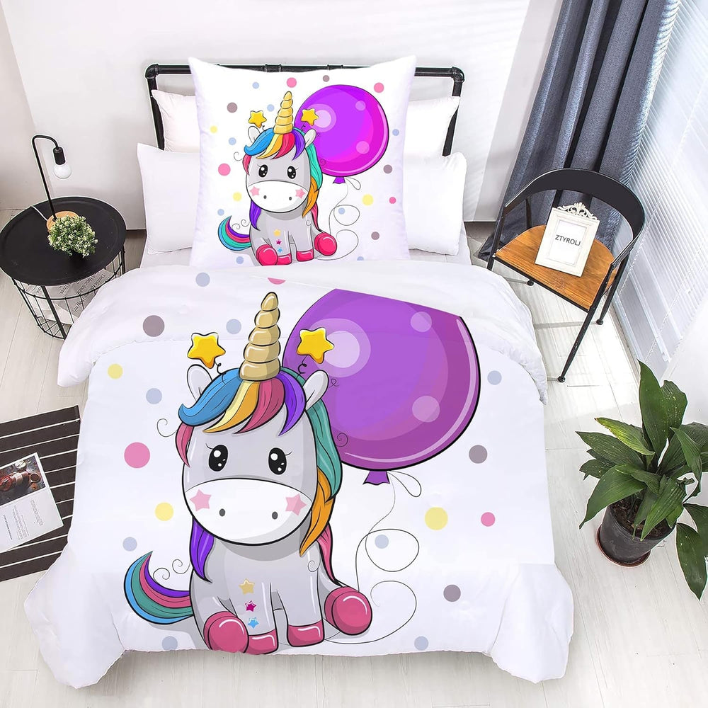 Bettwäsche für Kinder, verschiedene Größen und verschiedene Zeichentrickfiguren. Bettwäsche – Kinder Naty Shop Einhorn (Modell 2) 135 x 200 cm + 80 x 80 cm