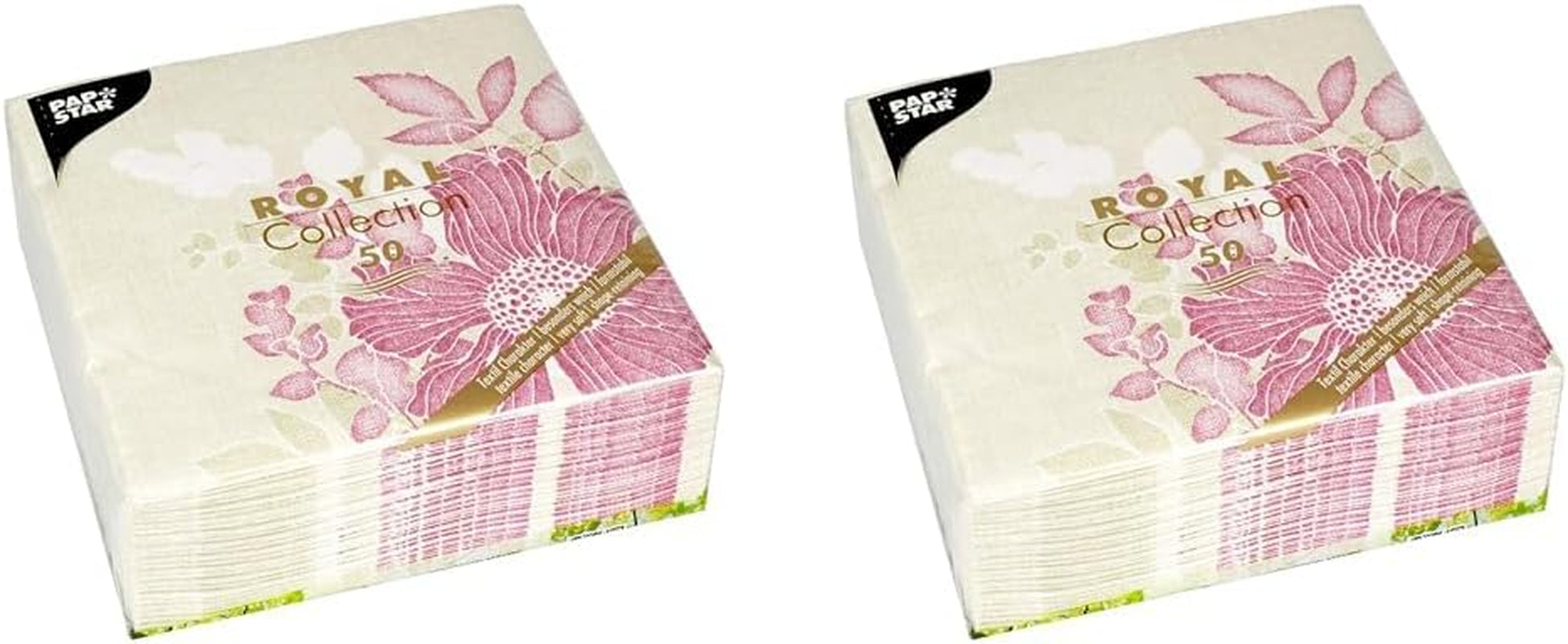 Papstar, 50 de șervețele "ROYAL Collection" 1/4 pliere 40 Cm X 40 Cm Fuchsia "Annabel", #85015