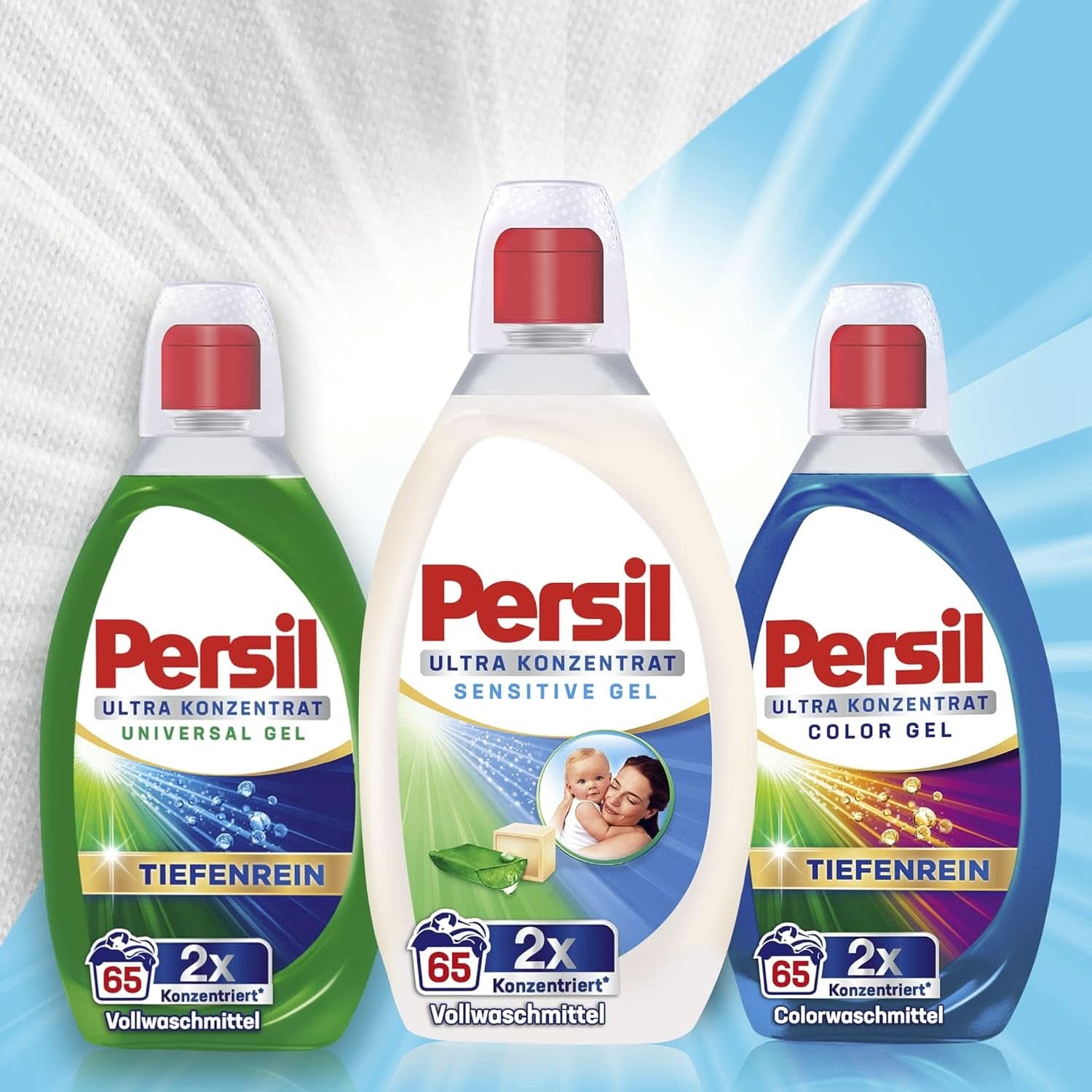 Persil Ultra Concentrate Sensitive Gel (130 Waschgänge), Flüssigwaschmittel für Allergien und Babys in einer kleineren Flasche für weniger Plastik, Entfernt hartnäckige Flecken, Dermatologisch getestete Waschmittel von Naty Shop