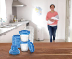 Philips Avent Austellungssystem Für Muttermilch, Becher Inklusive Deckel, Adapter (Modell SCF618/10) Zubehör Essen und Stillen Bebe Naty Shop