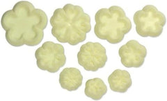 103FF006 Forme de biscuiți Jem pentru margarete/flori mici și primule, asortate, plastic, fildeș, 9 x 1 x 16 cm, 10 bucăți