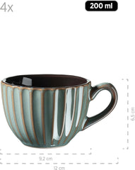 MÄSER 931966 Confino Tafelservice für 4 Personen im modernen Vintage-Look, 12-teiliges Frühstücksservice Tafelservice Naty Shop