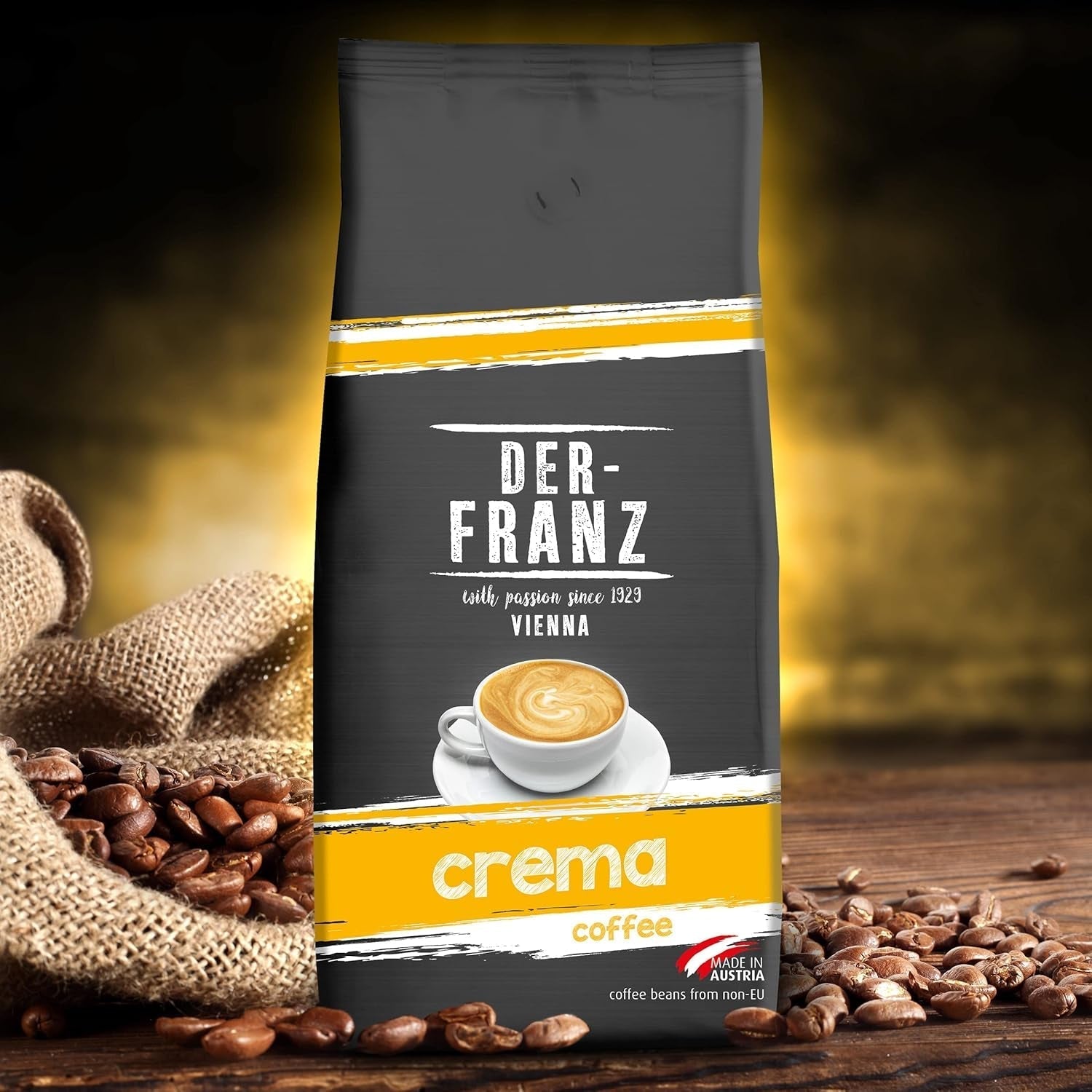 DER-FRANZ Kaffeecreme, Intensität 4/5, 100 % Arabica, ganze Kaffeebohnen Coffee Naty Shop