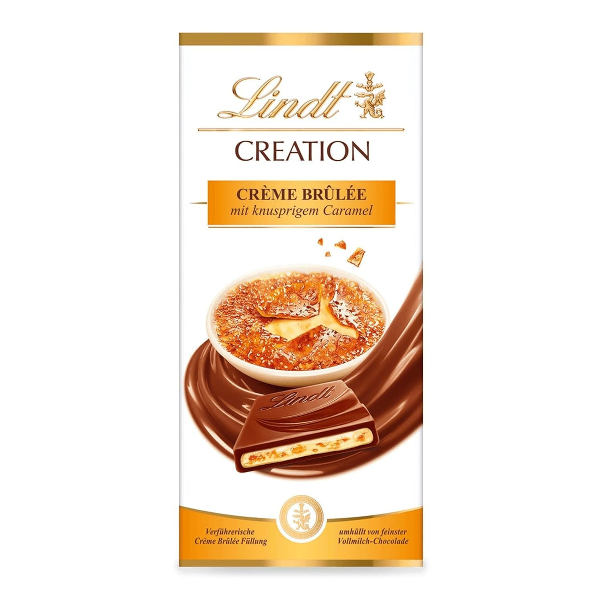 Lindt Schokolade Creation Crème Brûlée Tafel | Crème Brûlée Füllung Mit Knusprigem Karamell, Umhüllt Von Feinster Vollmilch-Schokolade | Schokoladentafel | Schokoladengeschenk, 150G Naty Shop Standardtitel