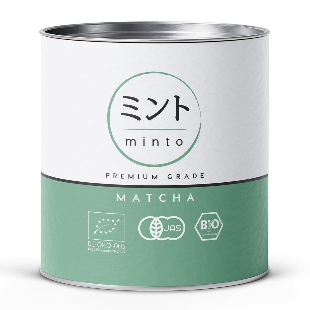 Pudră de matcha bio Minto – Ceai matcha bio premium din Japonia (30 g) – Pudră de ceai verde certificată bio conform DE-ÖKO-006