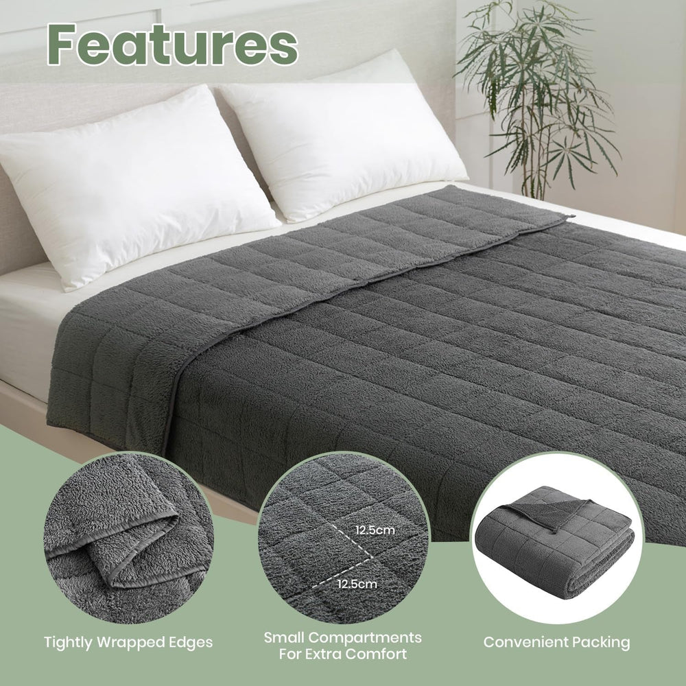 Schwere Decke zum Schlafen von Erwachsenen, 8 kg, Grau, 150 x 200 cm, Kuscheldecke, gewichtete Decke, flauschige Rettungsdecke, gute Nachtbetten und Decken